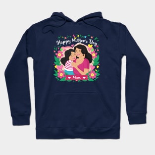 Colorful Mom and Daughter Floral Heart Art Hoodie